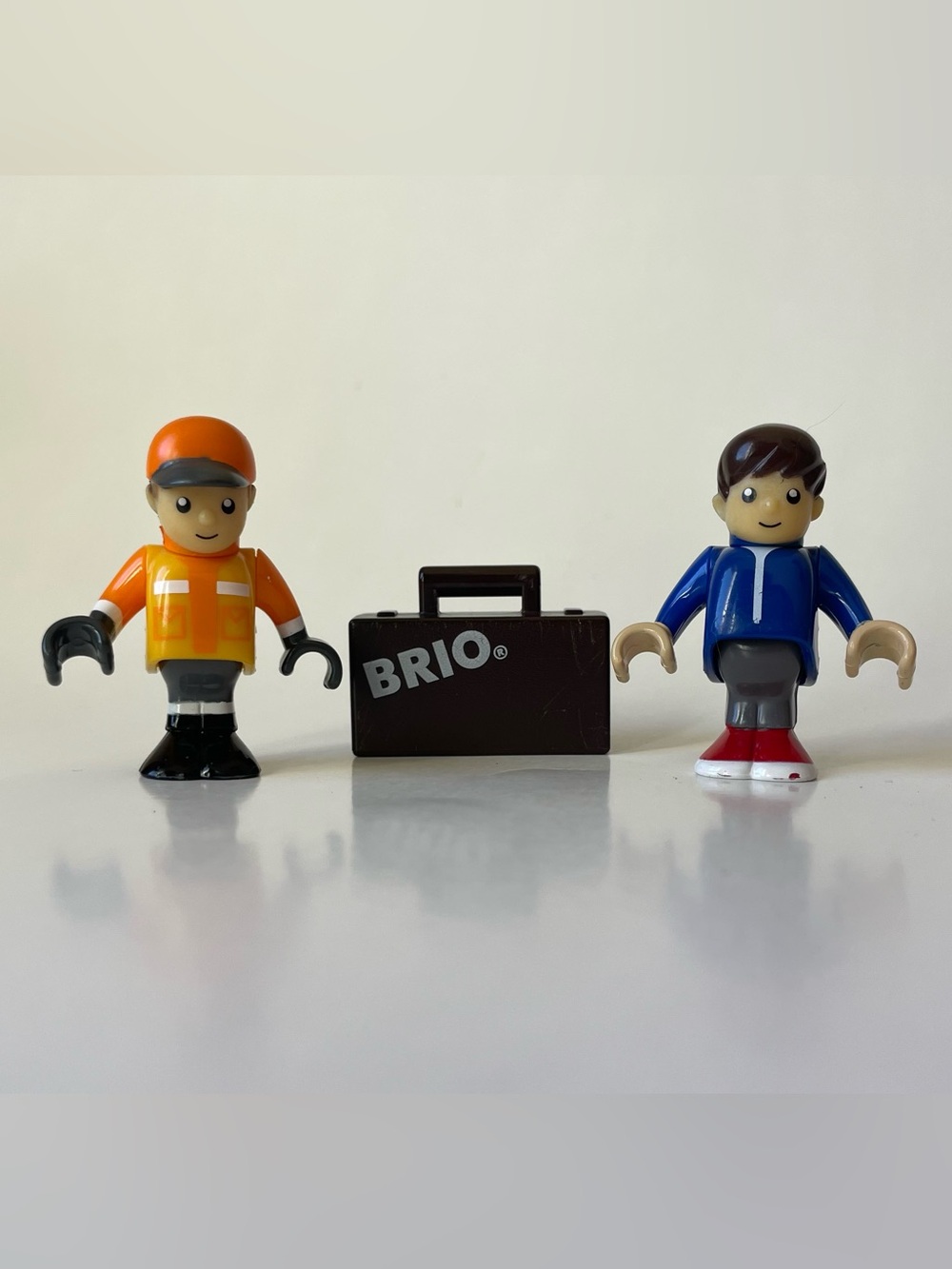 BRIO Train People Plastic Figures: Signal Station Worker, Passenger & Suitcase